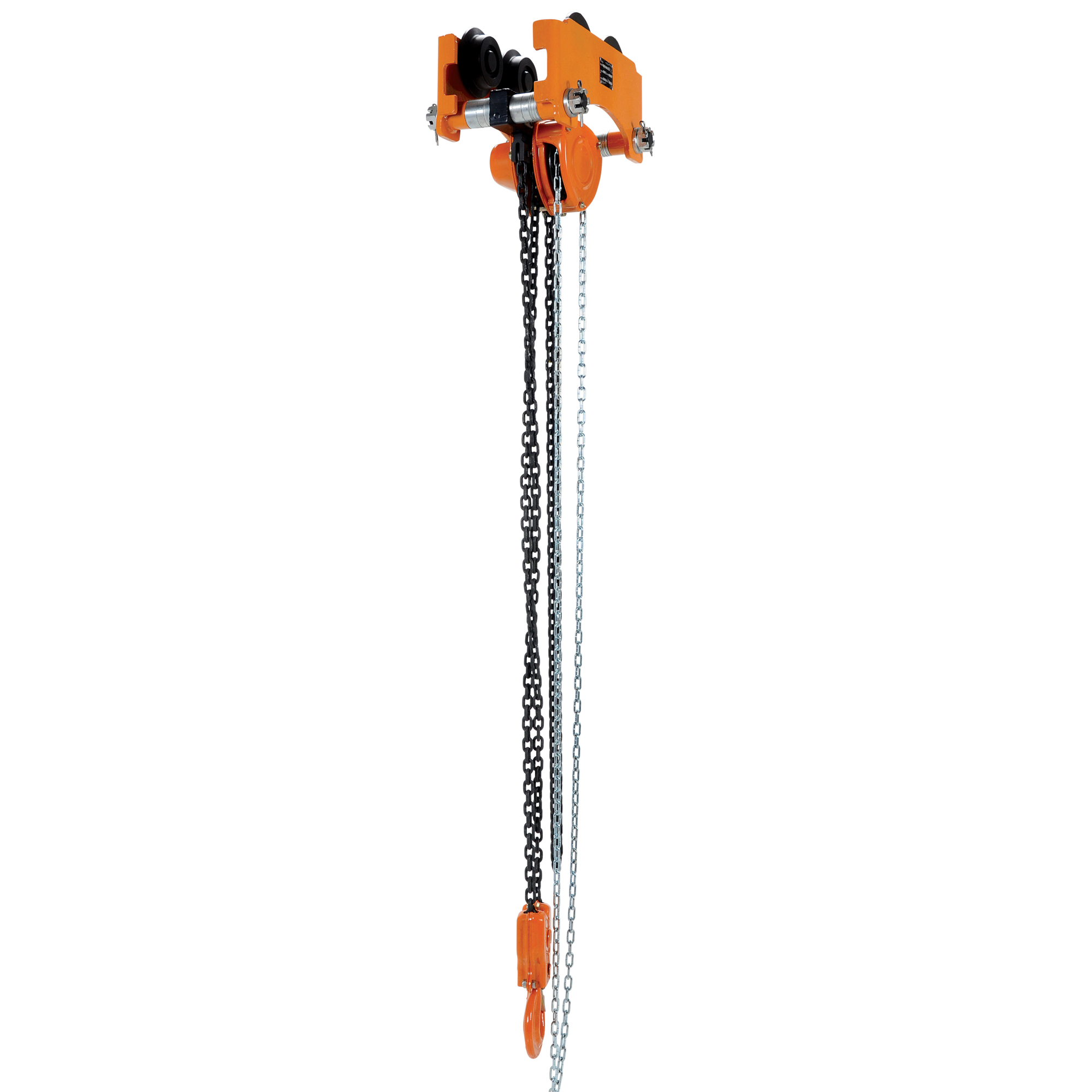 Vestil Low Headroom Chain Hoist Push Trolley - 6000-Lb. Capacity, 18.25ft. Lift Height, 10ft. Chain Hoist Hook Travel, Model# LOW-6P